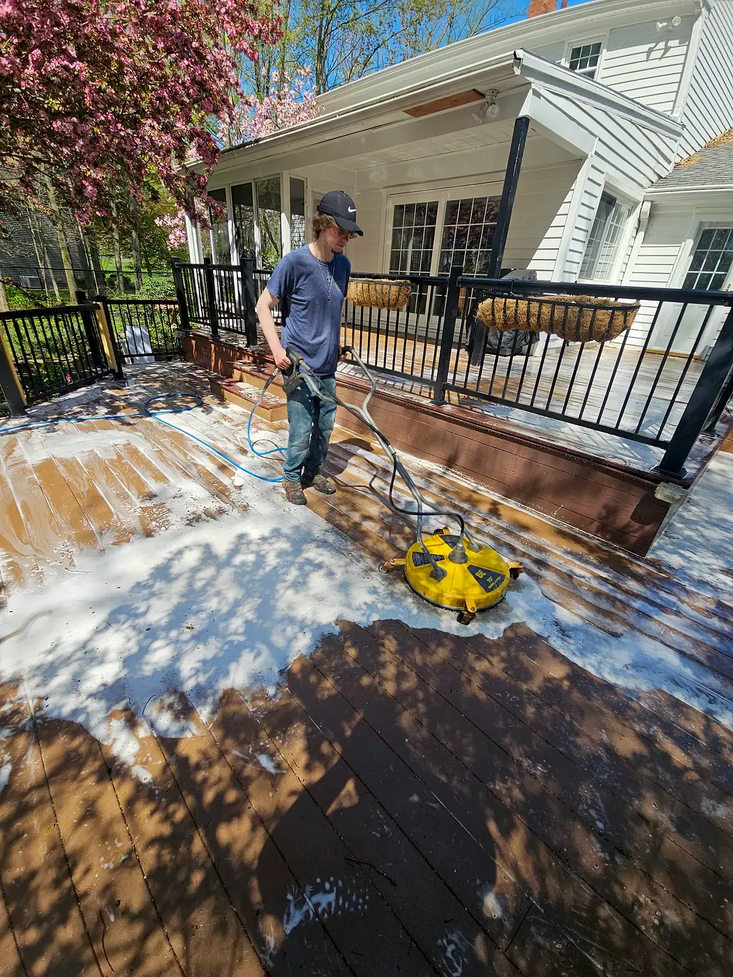 Deck Cleaning job by MC Pressure Washing, April 2025