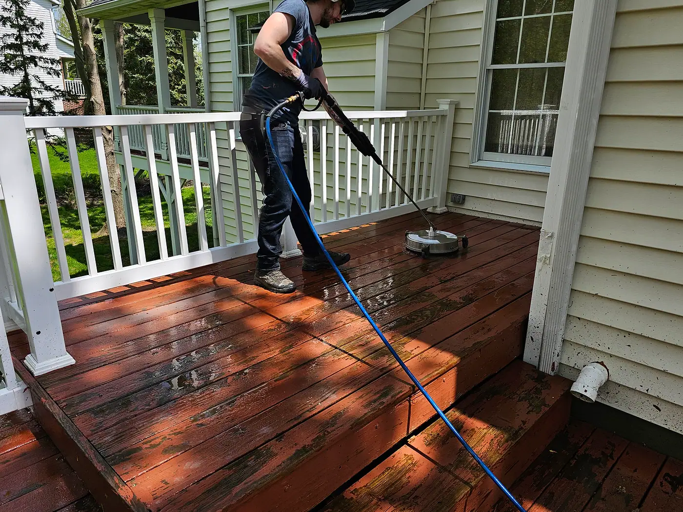 Deck Cleaning job by MC Pressure Washing, April 2024